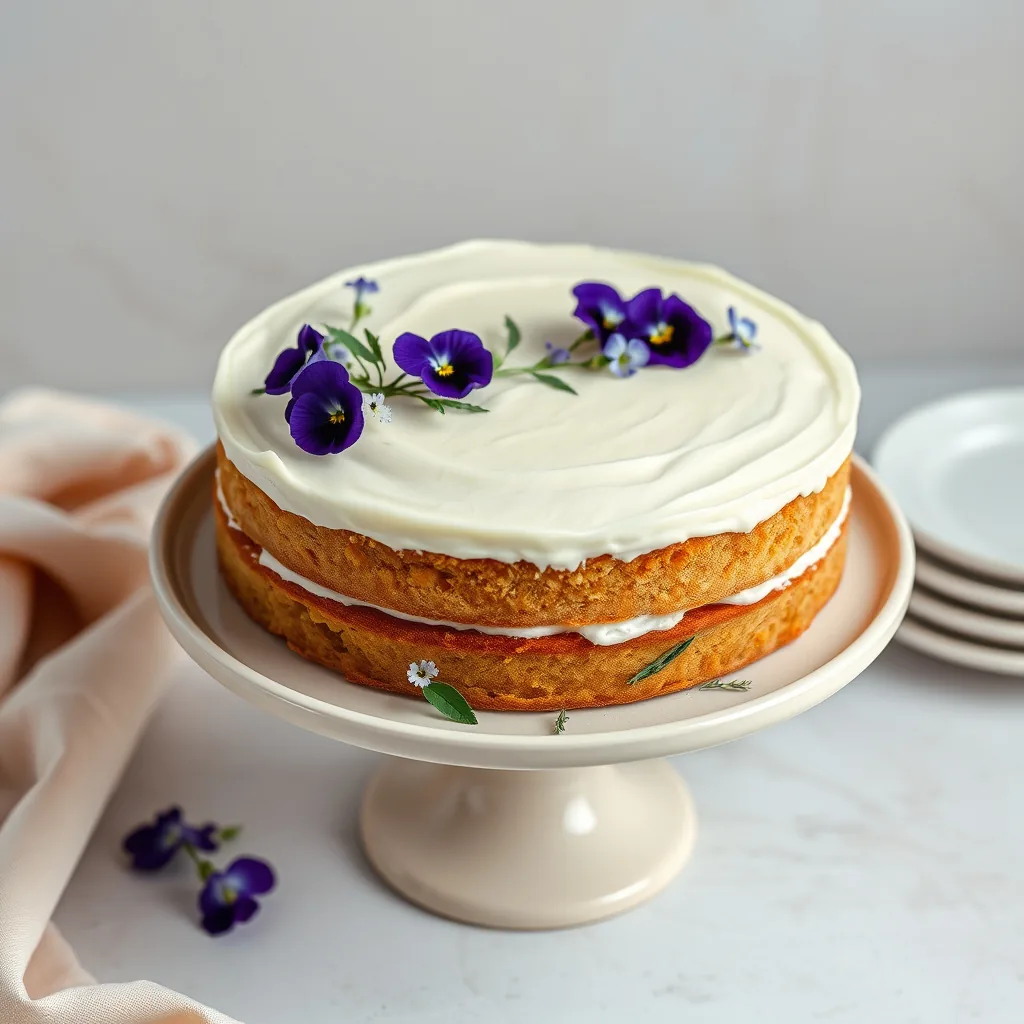Edible flowers on cakes: a quiet floral crown